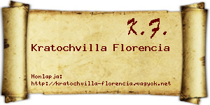 Kratochvilla Florencia névjegykártya